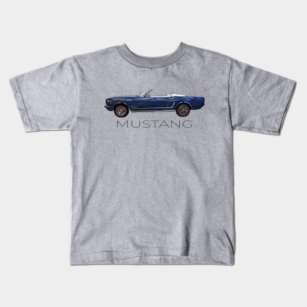 Ford 64 Mustang Convertible Kids T-Shirt by russodesign